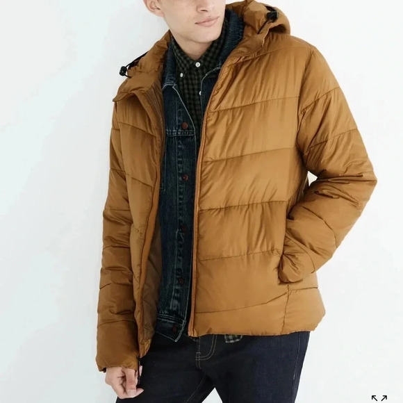 Madewell Packable PrimaLoft Puffer InsulatedJacket Men’s Medium Antique Gold - Picture 1 of 11